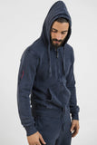 SWEATSHIRT FULL ZIP STONE WASHED MAN