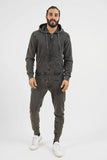 SWEATSHIRT FULL ZIP STONE WASHED MAN